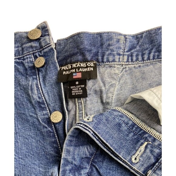 Vintage Polo Jeans Co. Ralph‎ Lauren Denim Shorts With Lace-Up Back & Pockets - Picture 4 of 4